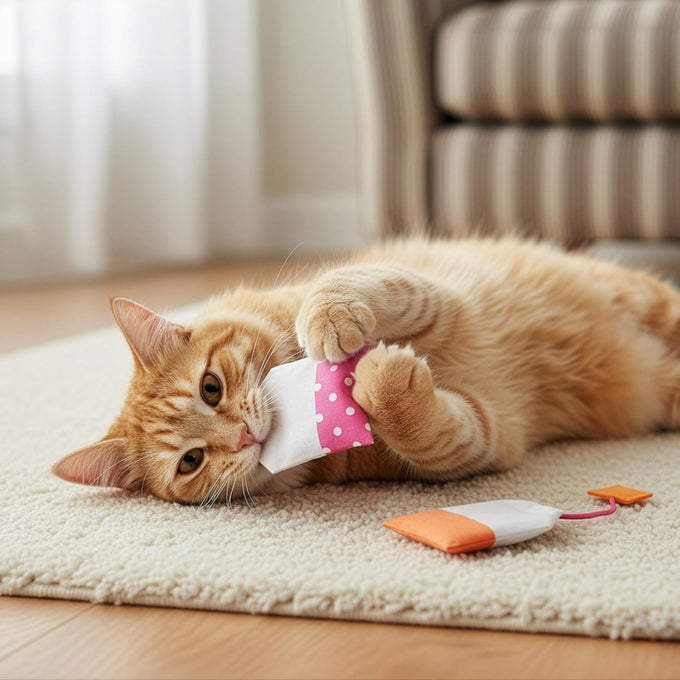 SmartyKat (2 Count Tea Teazers Catnip Cat Toys - Pink/Orange, 6.88" x 2.5" x 0.25")