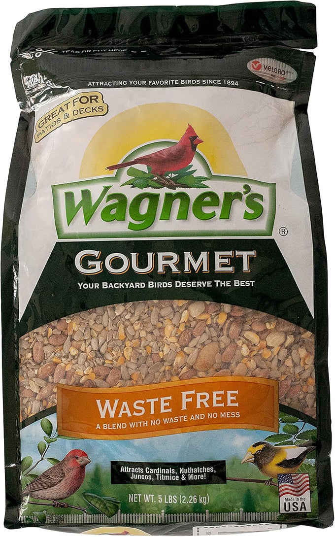 Wagner's gourmet 2-pack wild bird food, 5-pound all-natural mix, attracts various songbirds year-round