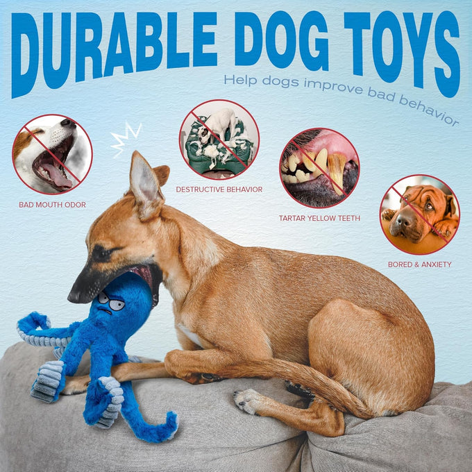 legend sandy blue octopus crinkle squeaky dog toys for large aggressive chewers durable tough
