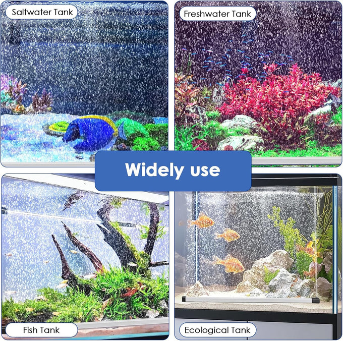 hygger 16.9 inch aquarium bubble strip, nano air bubble curtain wall aquarium decorations self-sinking for freshwater saltwater
