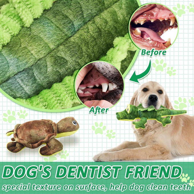 lechong stuffed animal dog toys 5 pack tough squeaky dog toys plush toys assortment woodland series chew toys