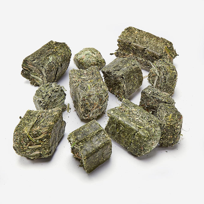Kaytee 15 oz Alfalfa Cubes for Rabbits, Guinea Pigs, and Other Small Animals, High Protein Food Supplement