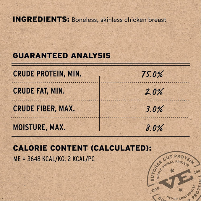 Vital Essentials Freeze Dried Chicken Breast Dog Treats, 2.1 oz Grain Free, Single Ingredient, Premium Quality, Raw