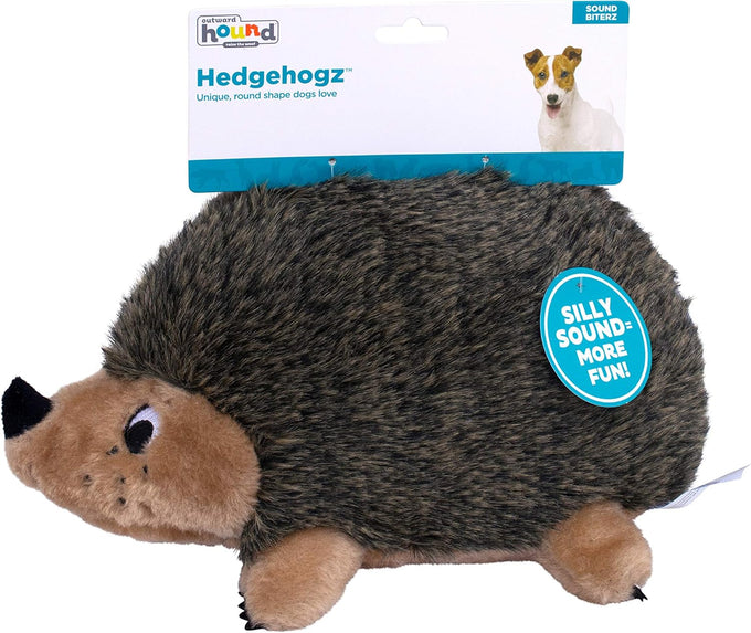 Outward Hound Hedgehogz Stuffed Dog Toy Soft Plush Large 12" x 6" x 7" Grunts Squeaks