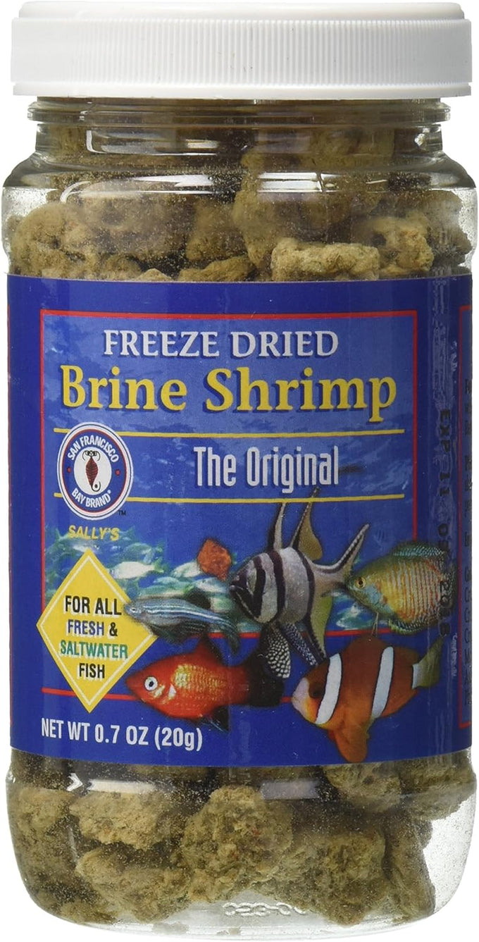 San Francisco Bay Brand Freeze-Dried Mysis Shrimp Premium Fish Food for Tropical Fish and Cichlids 0.88 oz 25g