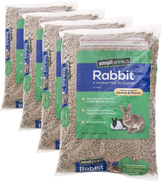 Small World Rabbit Complete Feed Pellets, Fortified with Essential Vitamins & Minerals, 10 lb Resealable Bag