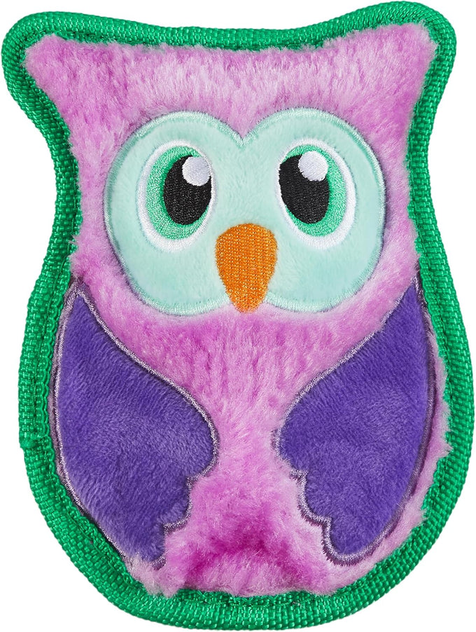 outward hound durablez minis owl plush dog toy, no stuffing, squeaky, jumbo squeaker, puppies, small dogs