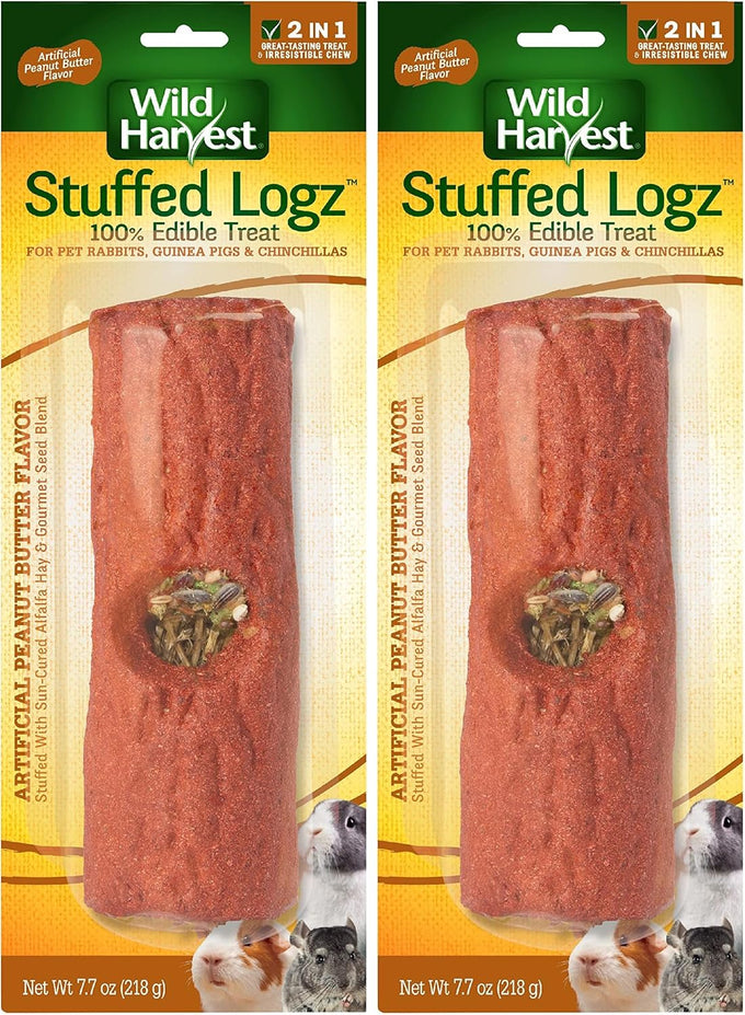 Wild Harvest 1-Count Stuffed Logz Artificial Peanut Butter Flavor for Rabbits Guinea Pigs Chinchillas