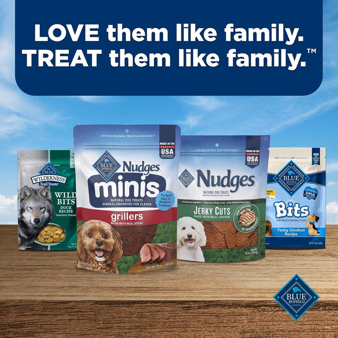 Blue Buffalo Nudges Minis Grillers Made with Real Steak, 10 oz Mineral-Enhanced Natural Dog Treats