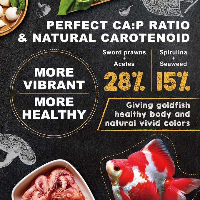 Ultra Fresh Goldfish Food - Goldfish Premium Pellet, 4.6 oz, Clear Water Formula, All Natural Sword Prawn Flavor