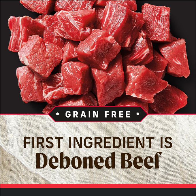 Merrick Grain Free Premium And Natural Canned Dog Food, Soft And Healthy Poultry Free Wet Recipe, Real Beef Lamb And Bison - (Pack of 12) 12.7 oz. Cans
