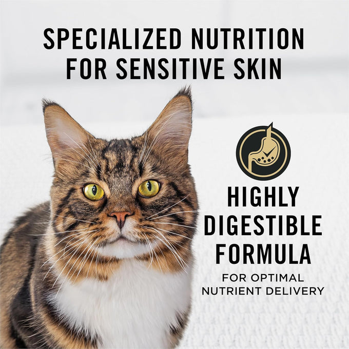 Purina pro plan sensitive skin and stomach cat food, lamb and rice formula, 7 lb bag, high protein, live probiotics