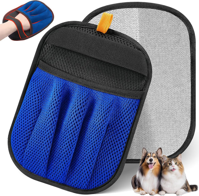 Pet Hair Removal Glove for Cats & Dogs, Upgraded Five-Finger Electrostatic Pet Hair Remover Tool for Laundry and Car Seat
