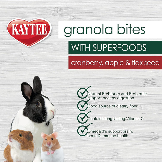 Kaytee Granola Bites with Superfoods Cranberry Apple and Flax for Small Pets 4.5 oz