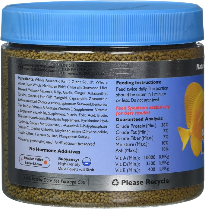 New Life Spectrum Naturox Series Marine Formula Supplement for Pet Fish, 1mm Sinking Pellets, 300g, Made in the USA