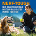 Nerf Dog Tennis Ball Blaster Dog Toy Gift Set, launches up to 50 ft, translucent blue, for all breeds
