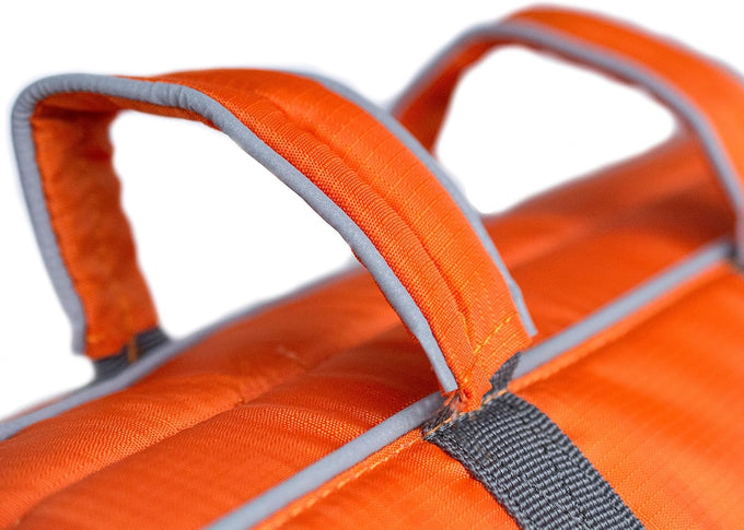 Outward Hound Granby Splash Orange Dog Life Jacket, Medium, High-Visibility, Adjustable Fit, Ripstop Material