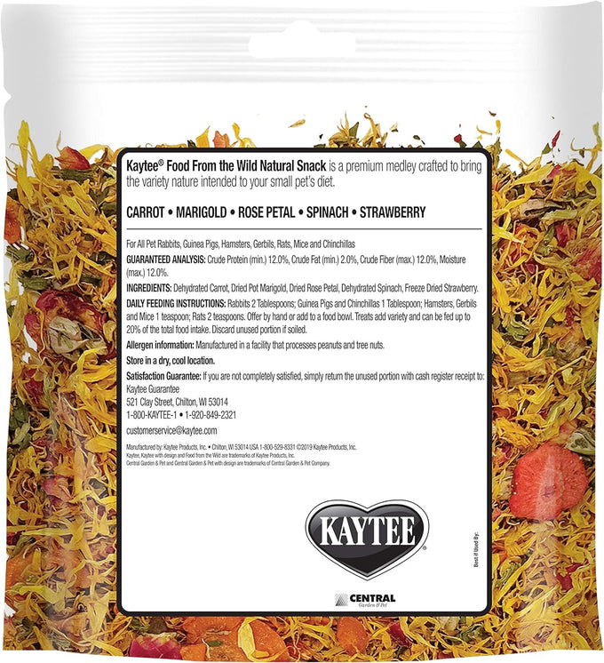 Kaytee Food from The Wild Natural Snack for Pet Rabbits, 1 Ounce, No Added Sugars or Fillers