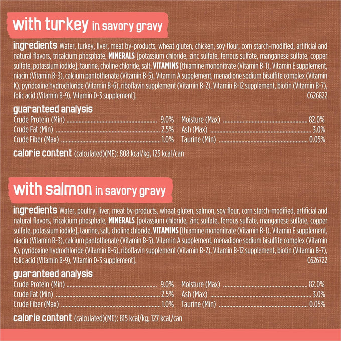 purina friskies extra gravy wet cat food 24ct variety pack with chicken turkey salmon beef 5.5 oz cans