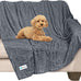 PetAmi waterproof gray dog blanket for medium large dogs, leakproof fleece throw for cats, 40x60 inches sofa couch cover protector