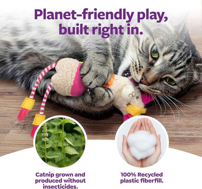 SmartyKat Leggy Llama Catnip Crinkly Plush Kicker Cat Toy for Cats, Kittens, and Wrestling Play