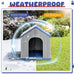 Bifanuo plastic dog house for small to medium dogs, weatherproof design, air vents, elevated floor, easy clean and assemble in blue, 26.18'' L x 24.03'' W x 25.98'' H