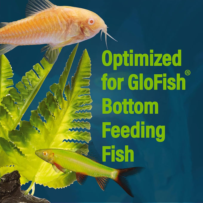 Tetra GloFish Wafers for Sharks and Cory Catfish, Bottom-feeding Fish Food, 1.58 Oz, Nutritionally Complete Diet