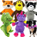 Jalousie plush toys for medium large dogs, 5 pack corduroy squeak toy