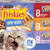Purina Friskies Gravy Wet Cat Food Variety Pack, 24 Cans, 5.5 oz each, Shreds with Beef, Chicken, and Turkey, No Artificial Colors or Preservatives