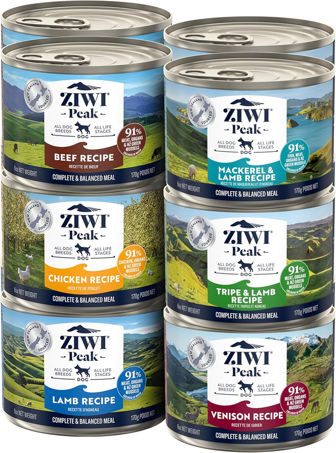ZIWI Peak Grain-Free Wet Dog Food Variety Pack, 6 Flavors