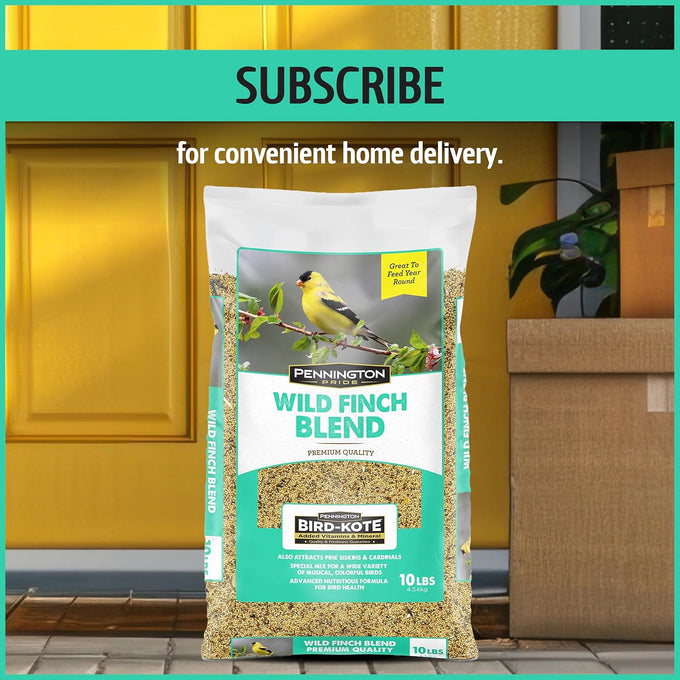 Pennington Pride Wild Finch Blend, 10-lb. Bag, Year-Round Wild Bird Seed for Outdoor Feeders, Attracts Musical Songbirds