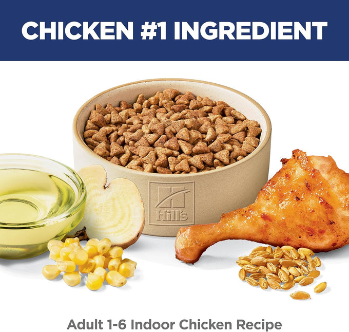 Hills Science Diet Adult 1-6 Indoor Dry Cat Food, Chicken, 7 lb Bag With Omega-6 And Vitamin E