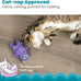 Catstages plush cat toy with touch-activated purr for calming kittens and cats