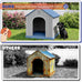 Bifanuo plastic dog house for small to medium dogs, weatherproof design, air vents, elevated floor, easy clean and assemble in blue, 26.18'' L x 24.03'' W x 25.98'' H