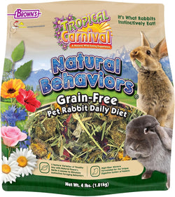 Tropical Carnival natural behaviors rabbit food - 4 pounds high-fiber timothy hay blend no artificial additives