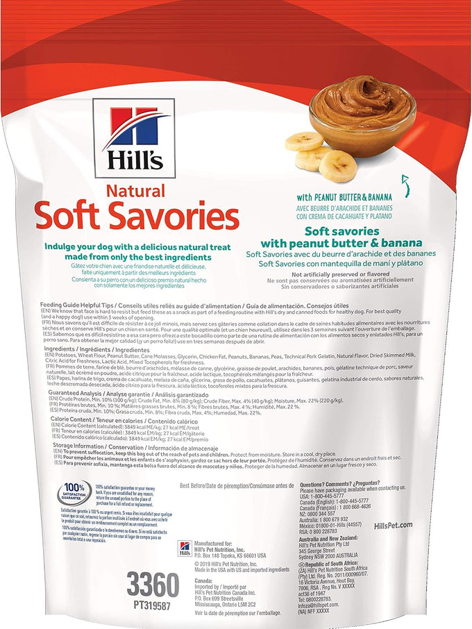 hills peanut butter banana dog treats 8 oz bag natural soft savories