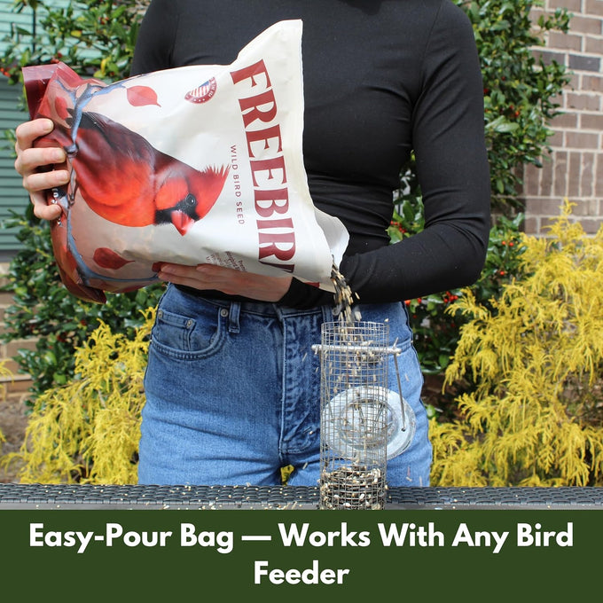 Freebird Wild Bird Seed for Outside Feeders - Premium Songbird Blend for Cardinals, Finches, and Colorful Birds - 5lb Bag