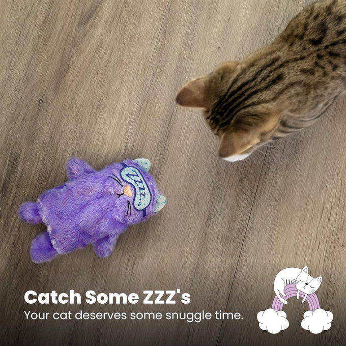 Catstages plush cat toy with touch-activated purr for calming kittens and cats