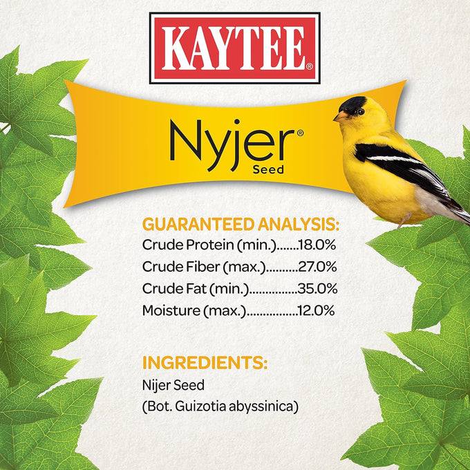 Kaytee Nyjer wild bird food seed, 3-pound, no hulls, 100% edible, high oil content, attracts finches and songbirds