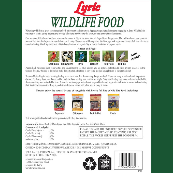 Lyric Wildlife Critter Food & Wild Bird Seed, 10 lb Hand-Crafted Mix, Nutrient-Rich for Deer, Squirrels, Turkeys & Rabbits