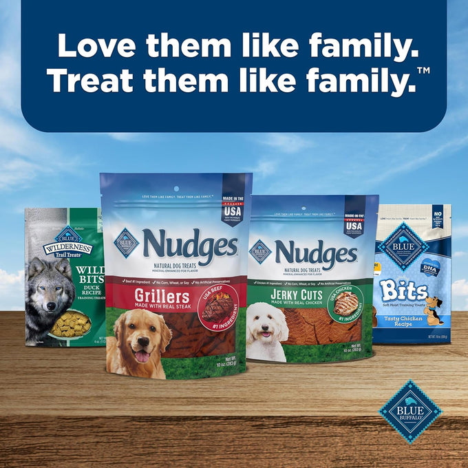 Blue Buffalo Nudges Grillers Natural Dog Treats, Steak 10oz, Real Steak First Ingredient