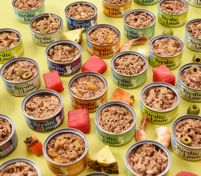Birdie & Louie Wet Cat Food Variety Pack of Tuna Flavors | 6 Cans of 5 Different Tuna Flavors | All Natural Ingredients, Grain Free | 3 Oz Cans, Bulk Case of 30 Cans