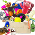 jalousie small medium breed puppy squeaky plush toys multipack 24 pieces gift