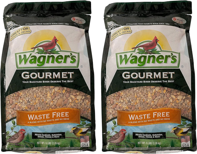Wagner's gourmet 2-pack wild bird food, 5-pound all-natural mix, attracts various songbirds year-round
