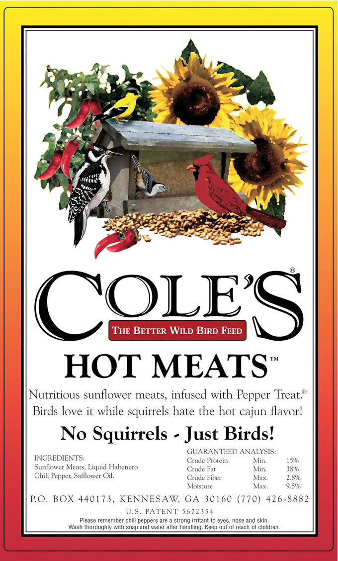 Coles HM20 Hot Meats Bird Seed 20-Pound Attracts Sunflower Loving Birds