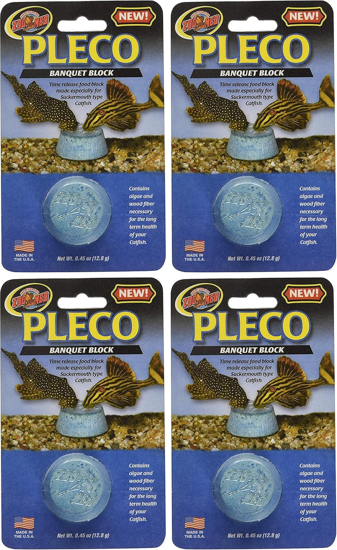 Zoo Med Laboratories AZMBB8 Time-Release Pleco Banquet Block for Suckermouth Catfish, 0.45 Ounce, Freshwater and Saltwater Aquarium Fish Food