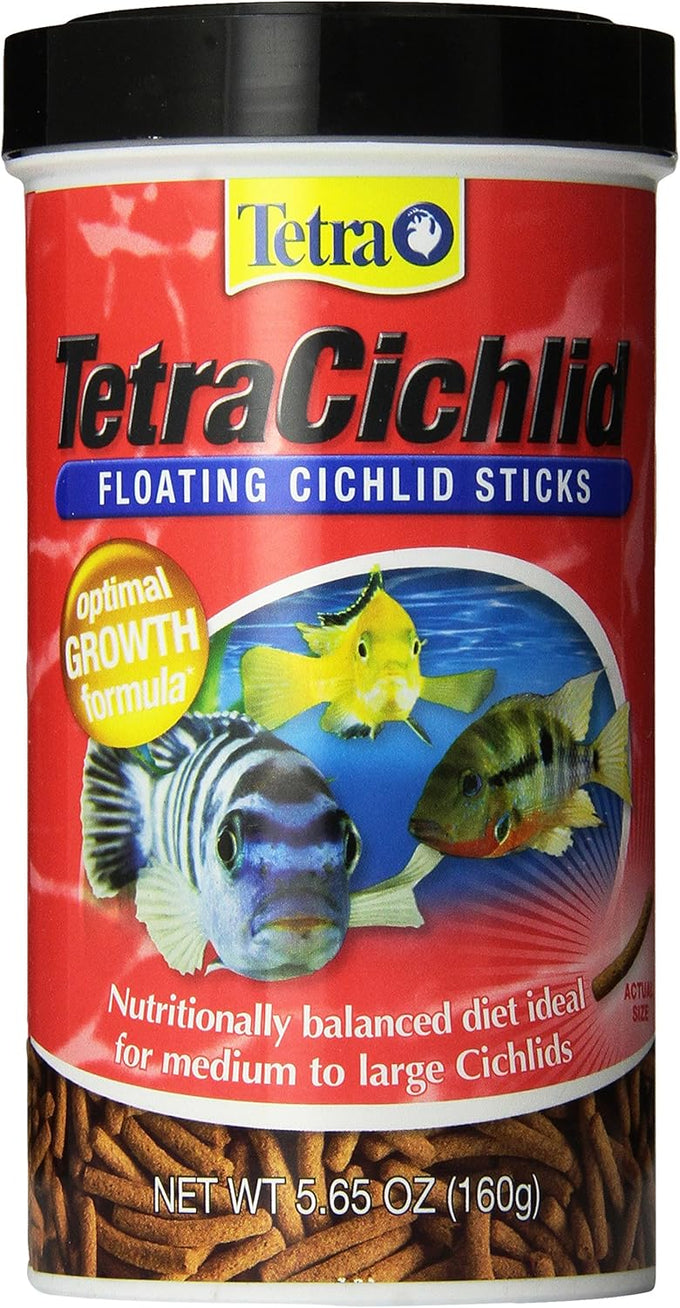 Tetra Cichlid Floating Pellets 6 Ounces, Nutritionally Balanced Top-Mid Water Feeding Cichlids Food 77063