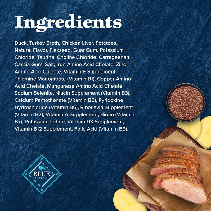 Blue Buffalo Wilderness Duck Paté Grain-Free Wet Cat Food for Adults, 24 x 3-oz Cans
