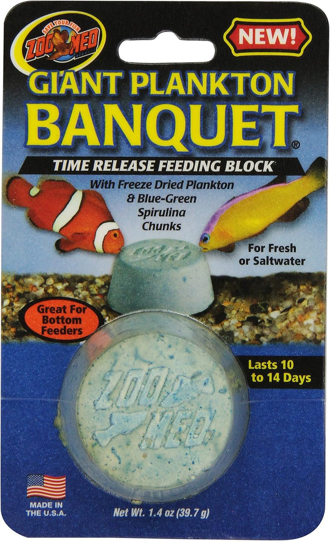 zoo med laboratories azm bb6 plankton banquet block feeder giant, 1 count, 3-14 day feed release