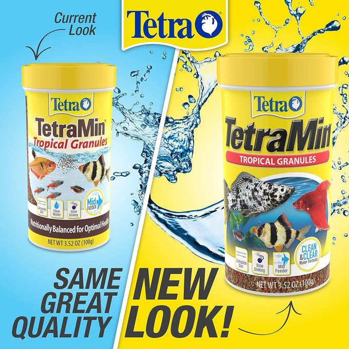 Tetra TetraMin Tropical Granules 3.52 Ounces - Nutritionally Balanced Fish Food for Small and Juvenile Tropical Fish